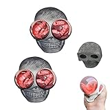 Juguete gótico del monstruo del cráneo,2023 Squishy Horror Skull Stress Relief Juguetes,Bolas para apretar calaveras para aliviar el estrés para adultos,Juguetes de broma de Halloween (Gris,2PCS)