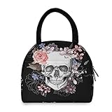 Mnsruu - Bolsa térmica para el Almuerzo, diseño de Calavera de Color Rosa