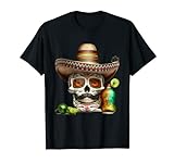 Sombrero de tequila mexicano con calavera de azúcar para hombres y mujeres Camiseta