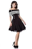 Vintage-Kleid Schwarz/Weiß/Stripe XXXL