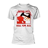 Metallica Kill 'Em All Hombre Camiseta Blanco M 100% algodón Regular
