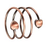 Anillo magnético de cobre para mujer, anillo de cobre puro en forma de corazón, Cobre
