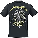 Metallica and Justice For All Tracks_Men_bl_TS: M Camiseta, Negro (Black Black), Medium para Hombre