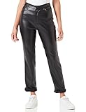 NOISY MAY Nmandy Moni PU HW Ankle Pants Noos Pantalones de Cuero sintético, Negro, 32 FR/XS/L para Mujer