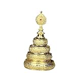 perfk Mandala Budista Tallada Símbolos Estatua de aleación de Cobre Estatuilla Mandala Bandeja s de Buda para el, Dorado