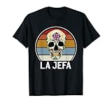 Cráneo Del Azúcar La Jefa The Boss Dia De Los Muertos Skull Camiseta