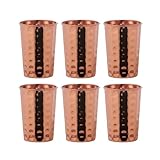 ANCIENTIMPEX Juego de 6 vasos de cobre puro martillado, capacidad de 350 ml para beneficios para la salud del ayurveda