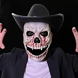 Jaaduem Máscaras de Calavera de Halloween, Máscara de Cosplay de miedo para adultos, Máscara de Esqueleto espeluznante Casco de Calavera para la Decoración de la Fiesta de Disfraces
