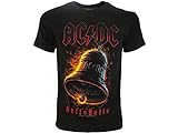 Camiseta ACDC Hombre AC/DC AC DC Original Hells Bells Oficial Negra Camiseta Campanas Hard Rock, Negro , L