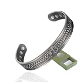 YINOX Pulsera magnética de cobre superfuerte para hombres y mujeres, pulsera clásica de cobre retro con 8 imanes NdFeB de gran tamaño (6,5 pulgadas)