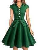 Wedtrend Vestido Vintage Escote V 1950s Cóctel Rockabilly Mujer Vestido Fiesta WTP10007ArmyGreen3XL