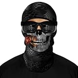 Pasamontañas de calavera de terror, transpirable, ligero, para esquí, motocicleta, protección solar, máscara fantasma para Halloween, juego de rol, ciclismo, senderismo y deportes al aire libre, talla