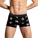KWQDOZF Calzoncillos Tipo bóxer para Hombre con diseño de Calavera Pirata y Huesos Cruzados, Suaves y Cortos, elásticos