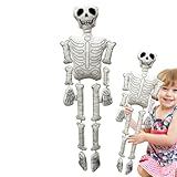 Muñeca De Peluche De Huesos Blancos De Esqueleto, 37 Pulgadas Halloween Skeleton Fehel, Novedad, Calavera De Relleno para Adultos para Niños, Juguete Blando De Calavera De Terror Realista, Almohada