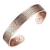 Pulsera de cobre para hombre,Pulsera de cobre puro para hombre - Pulseras de muñeca,Brazalete ajustable de cobre puro, pulseras magnéticas ultrafuertes, vintage para hombres