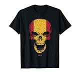 Camiseta Calavera con Bandera de España Cráneo Camiseta