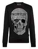 Philipp Plein Masculino Sweatshirt LS Skull Strass Negro Medium