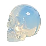 AITELEI Estatua de calavera de piedra preciosa tallada a mano de 2 pulgadas, piedra de cristal curativo, estatua de calavera humana Reiki