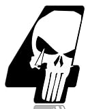 Biomar Labs® Número 4 Punisher Calavera Vinilo Adhesivo Pegatina Coche Auto Motocross Moto Sport Start Racing Tuning N 364