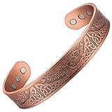 MagEnergy Pulsera de cobre para hombres Life of Tree Viking Jewelry Pulsera magnética 7,5 pulgadas ajustable