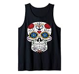 Calavera y rosas Halloween Camiseta sin Mangas