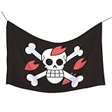 Bandera de Pirata, Bandera con Diseño de Calavera, Anime Banner Decoración de Fiesta con Tema Pirata, Fotografía Decoración de Fondo, Décorations Murales para Fiesta Infantil y Interiores 100*60cm