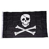 Lodokdre Bandera de pirata con diseño de calavera y crossbones Rodger 5 x 3 pulgadas