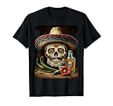 Sombrero mexicano de tequila con calavera de azúcar para hombre y mujer Camiseta