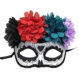 Máscaras De Baile Femeninas Accesorios para Fiestas De Halloween Día Mexicano De Los Muertos Disfraz De Cosplay Flor De Calavera Máscara para Ojos Máscara De Mascarada Femenina Máscara Veneciana De