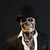WKNBEU Máscaras de Halloween Adultos Máscara Calavera aterradora Esqueleto Terror Demon Zombie Látex realistas Cabeza Completa para decoración Disfraces Carnaval Accesorios Fiesta