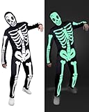 Funidelia Disfraz de esqueleto brilla en la oscuridad para hombre, Talla XL Esqueleto, Calavera - Traje para adultos para fiestas, Carnaval y Halloween