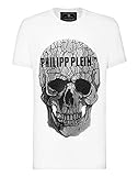 Philipp Plein Masculino T-Shirt Round Neck SS Skull Strass Medium