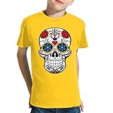 the Fan Tee Camiseta de NIÑOS Skull Calavera Mexico Halloween 041 11-12 Años