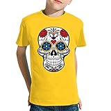 the Fan Tee Camiseta de NIÑOS Skull Calavera Mexico Halloween 041 11-12 Años