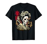Calavera japonesa Geisha para mujer con árbol de Sakura Camiseta