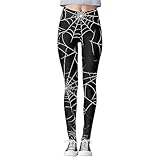 Generisch Leggings de control de yoga para mujer con estampado de Halloween para mujer, leggings de cintura alta, pantalones negros para mujer, Negro , S