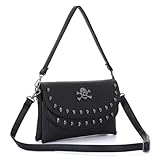 EVEOUT Bolso Bandolera Punk para Mujer con Estampado de Calavera Gótica Bolso de Hombro Cuero Sintético para Uso Diario