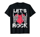 Let's Rock and Roll Music Vintage Corazón Concierto Rock Camiseta