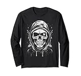 Camisetas gráficas de calavera con grabado de calavera para hombres, mujeres y niños Manga Larga