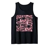rosa pastel floral calaveras esqueleto flores tiki halloween Camiseta sin Mangas