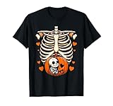 Esqueleto de Halloween para embarazo, lindo esqueleto de Camiseta