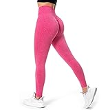 VOFANK Leggins Deportivos Mujer Push Up Mallas Deporte de Cintura Alta Opaco Elásticos Scrunch Butt Pantalon Yoga Fitness Entrenamiento Jogging (Rosa Oscuro, S)