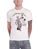 Metallica Justice Hombre Camiseta Blanco M 100% algodón Regular