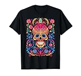 Calavera Fantasía Flores Arte Motivo Gráfico Calavera Camiseta