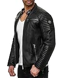 Redbridge Chaqueta de Hombres Cuero Sintético Moda Casual Negro L