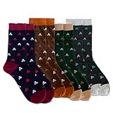 Pack 4 pares Calcetines Hombre Algodón Transpirable, Calcetines Divertidos y Originales con Estampados de Calaveras, Calcetín Casual para Vestir, Unisex, Talla 40-46, Idea de Regalo para Hombre