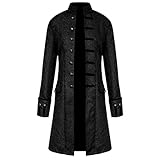 Ropa gótica para hombre – gótico para hombre steampunk fiesta ropa exterior estampada chaqueta banquete hombre abrigo en aspecto de frack vampiro esmoquin chaqueta excavadora abrigo abrigo abrigo