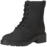 Amazon Essentials Bota de Combate de Goma con Suela Gruesa Mujer, Negro, 39 EU