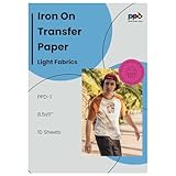PPD A4 x 10 Hojas de Papel de Transferencia Térmica Para Camisetas, Mascarillas y Tejidos Claros - Para Impresoras de Inyección de Tinta Inkjet - PPD-1-10