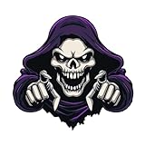 Calcomanía de calavera para coche, calcomanía de esqueleto de Halloween, calcomanía de vinilo adhesivo | Calcomanía de calavera para capó de coche, decoración de vehículo de Halloween, elegante